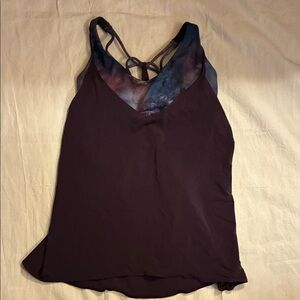 Athleta Dark Purple and Watercolor Tank Top